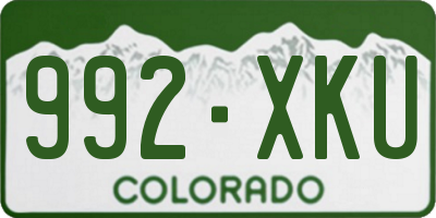 CO license plate 992XKU