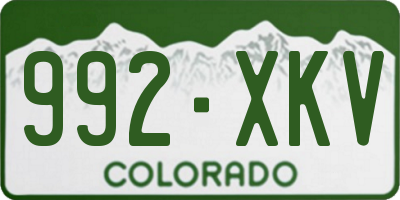 CO license plate 992XKV