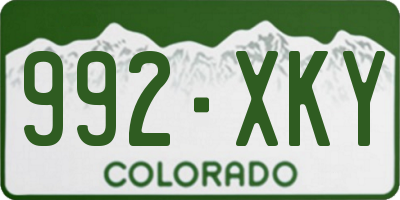 CO license plate 992XKY