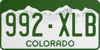 CO license plate 992XLB