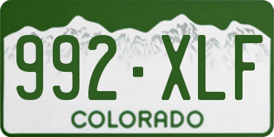 CO license plate 992XLF