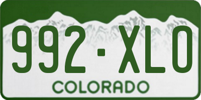 CO license plate 992XLO