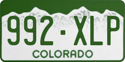 CO license plate 992XLP