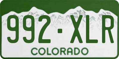 CO license plate 992XLR