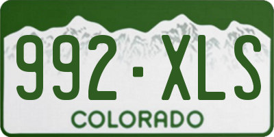 CO license plate 992XLS