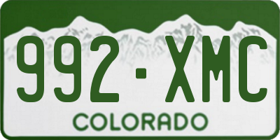 CO license plate 992XMC