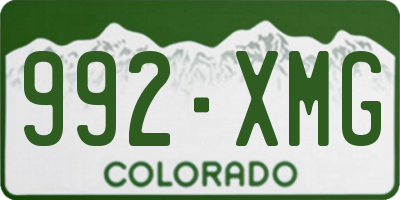 CO license plate 992XMG