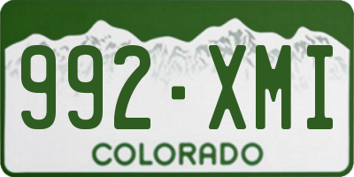 CO license plate 992XMI