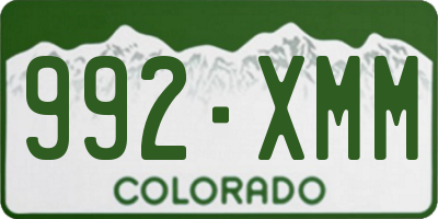 CO license plate 992XMM