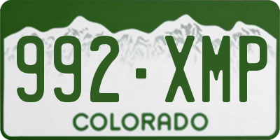 CO license plate 992XMP