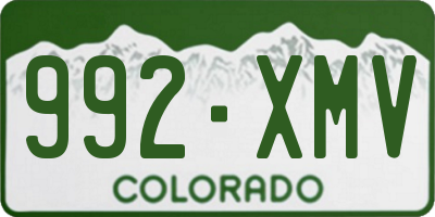 CO license plate 992XMV