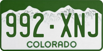 CO license plate 992XNJ