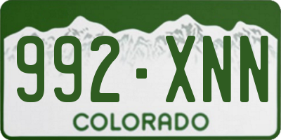 CO license plate 992XNN