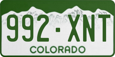 CO license plate 992XNT