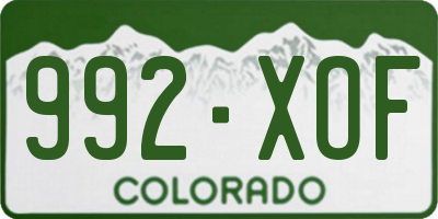 CO license plate 992XOF