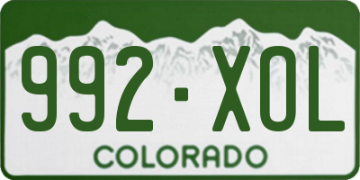 CO license plate 992XOL