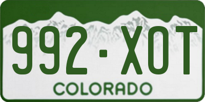 CO license plate 992XOT