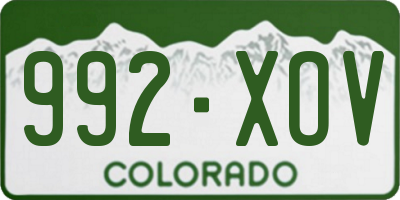 CO license plate 992XOV