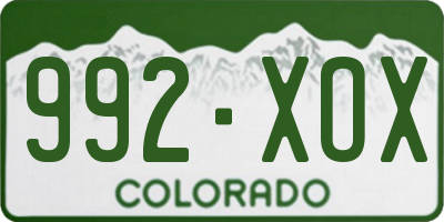 CO license plate 992XOX