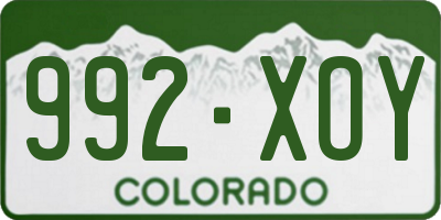 CO license plate 992XOY