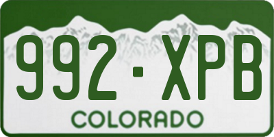 CO license plate 992XPB