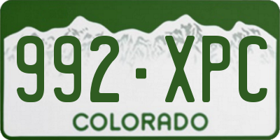 CO license plate 992XPC