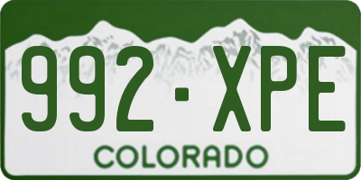 CO license plate 992XPE