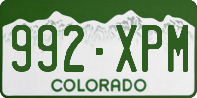 CO license plate 992XPM