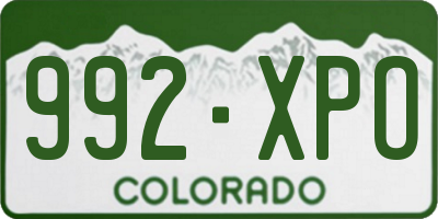 CO license plate 992XPO