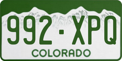 CO license plate 992XPQ