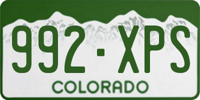 CO license plate 992XPS