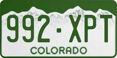 CO license plate 992XPT