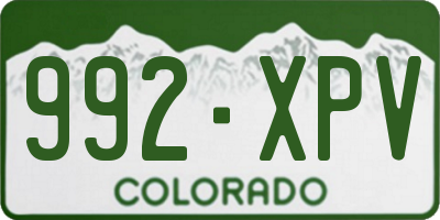 CO license plate 992XPV