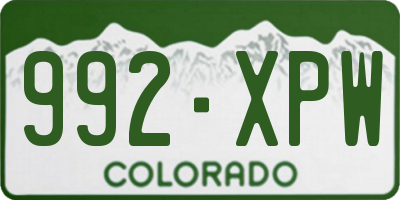 CO license plate 992XPW