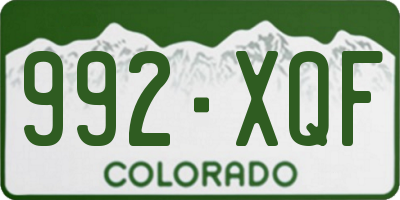 CO license plate 992XQF