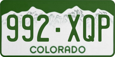 CO license plate 992XQP