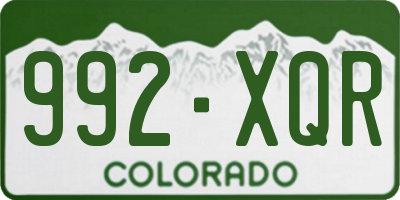 CO license plate 992XQR