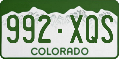 CO license plate 992XQS