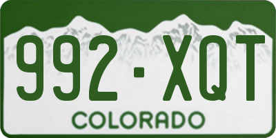 CO license plate 992XQT
