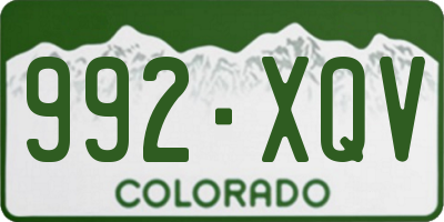 CO license plate 992XQV