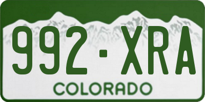 CO license plate 992XRA