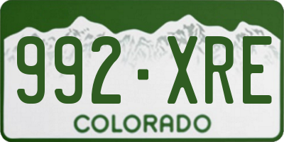 CO license plate 992XRE