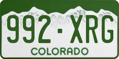 CO license plate 992XRG