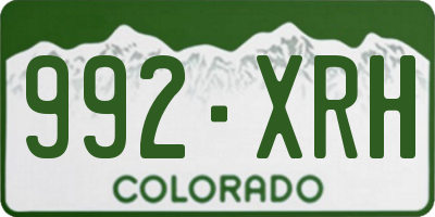 CO license plate 992XRH