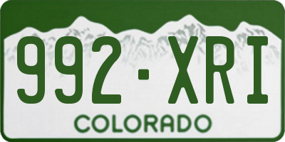 CO license plate 992XRI