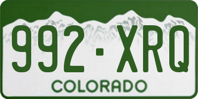 CO license plate 992XRQ