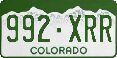 CO license plate 992XRR