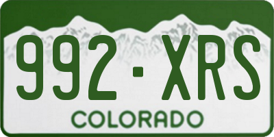 CO license plate 992XRS