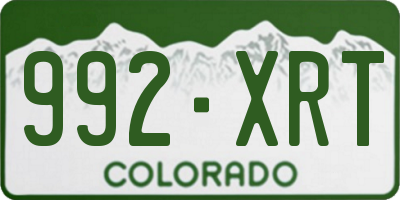 CO license plate 992XRT