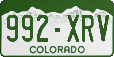 CO license plate 992XRV